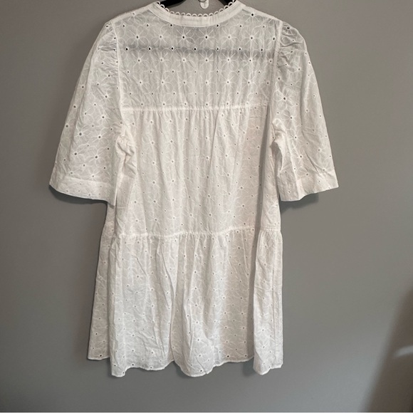 Rabbit Rabbit Rabbit White Eyelet Tiered Button Front Dress XL New - Picture 5 of 6